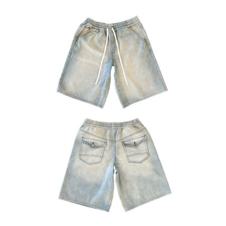 Peaceinwar Cane” Dyed Denim Shorts