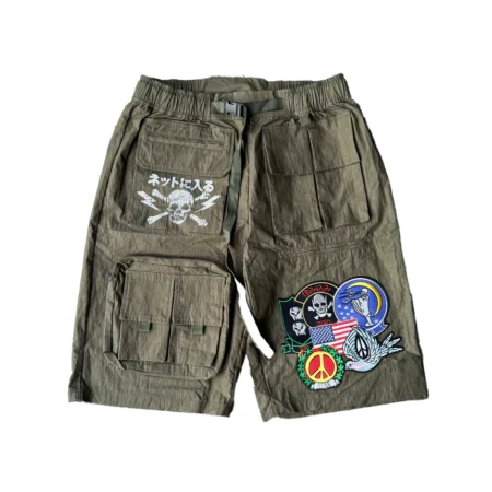 Peace in war “patch” shorts